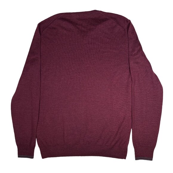 Calvin Klein Extra Fine Merino Wool V Neck Sweater, Size Medium - Picture 5 of 13